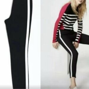Rag & Bone Black Capris with White Stripes
